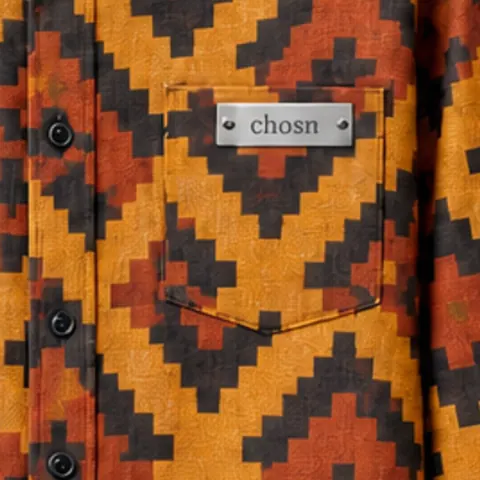 Saffron Weave Shirt print and pocket badge